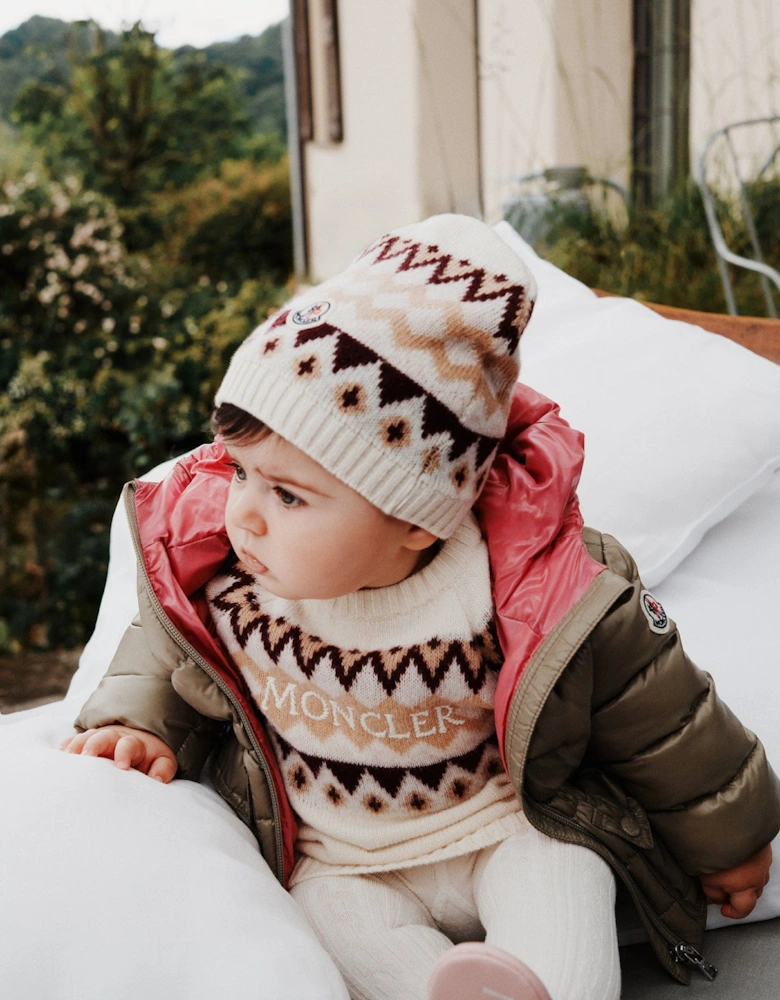 Enfant Baby Girls Wool Knitted Dress in Ivory