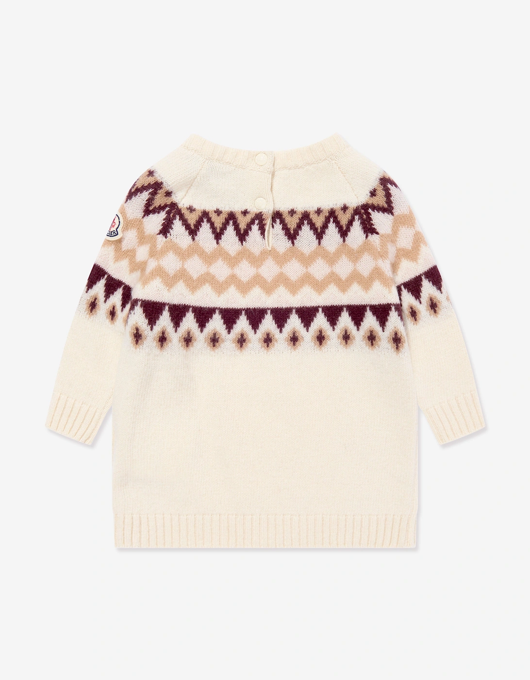 Enfant Baby Girls Wool Knitted Dress in Ivory
