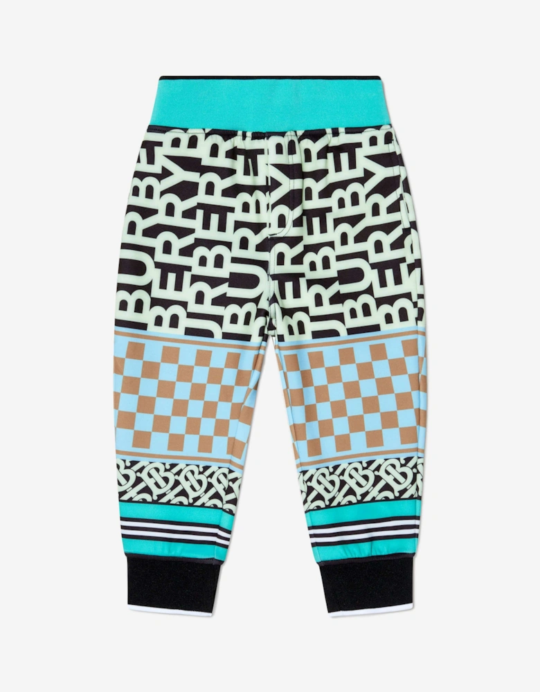 Boys Monogram Patterned Jersey Joggers