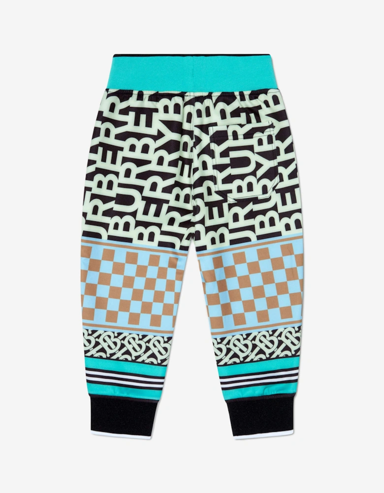 Boys Monogram Patterned Jersey Joggers