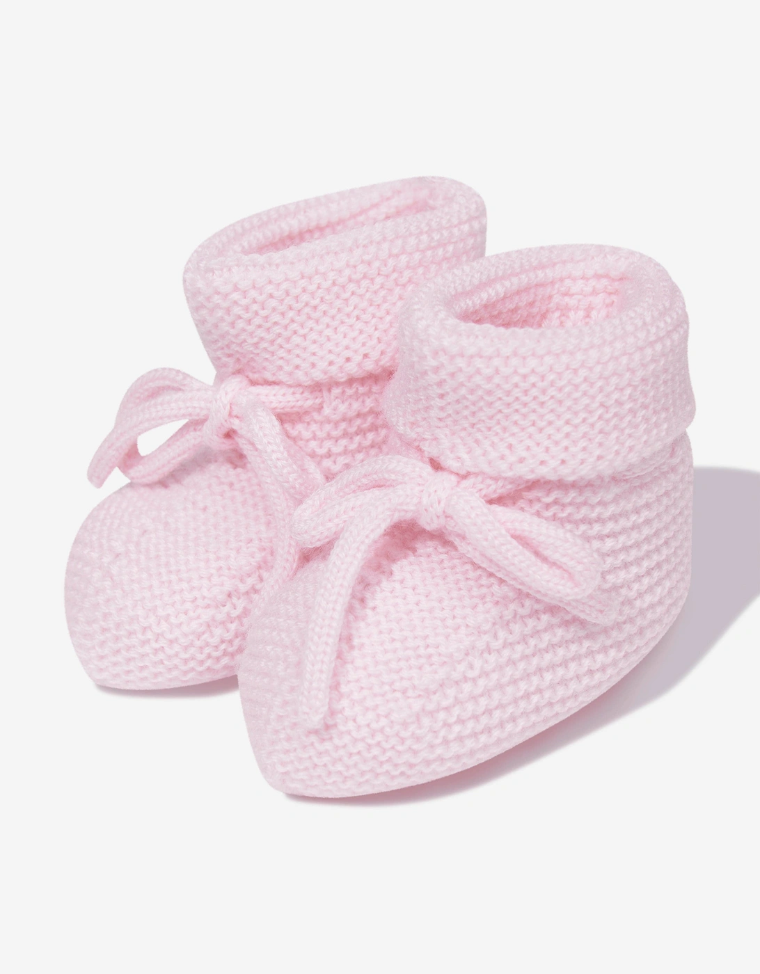 Baby Girls Wool Knit Booties in Pink
