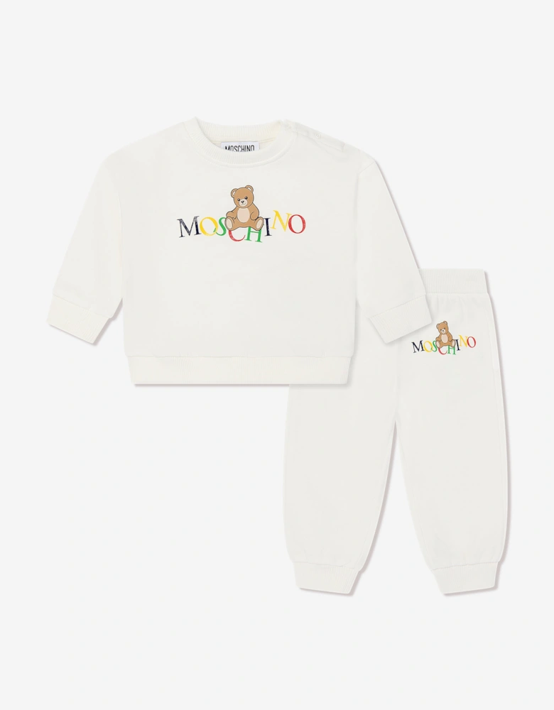 Baby Teddy Bear Logo Tracksuit in Ivory
