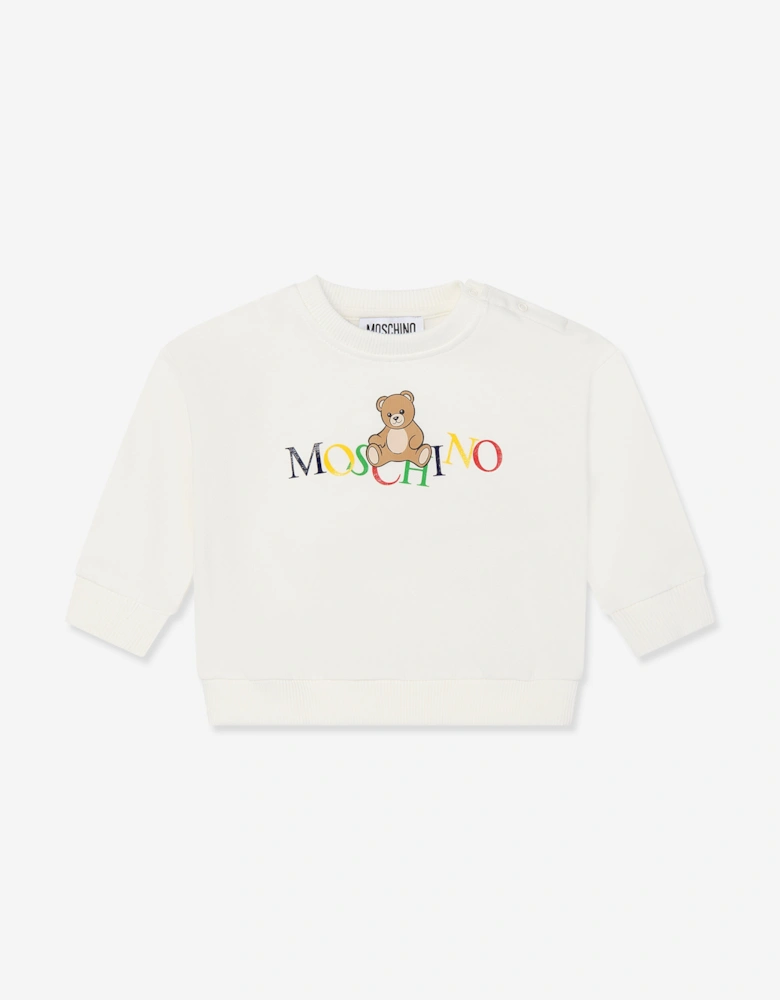 Baby Teddy Bear Logo Tracksuit in Ivory