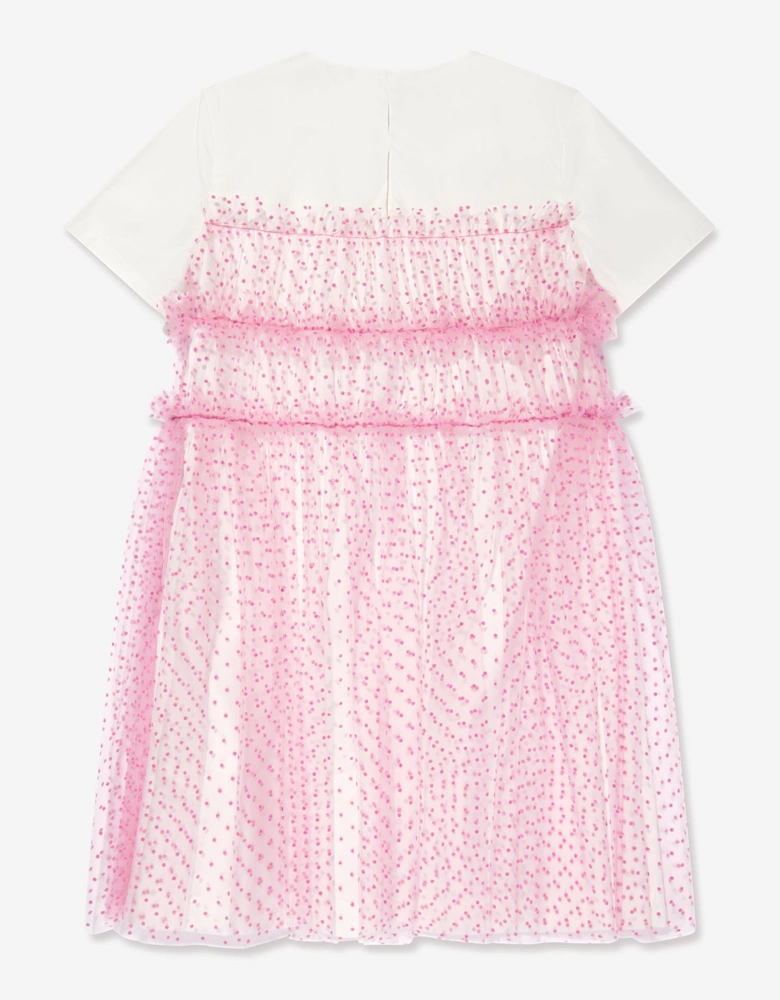 Girls Logo Tulle Dress in Pink