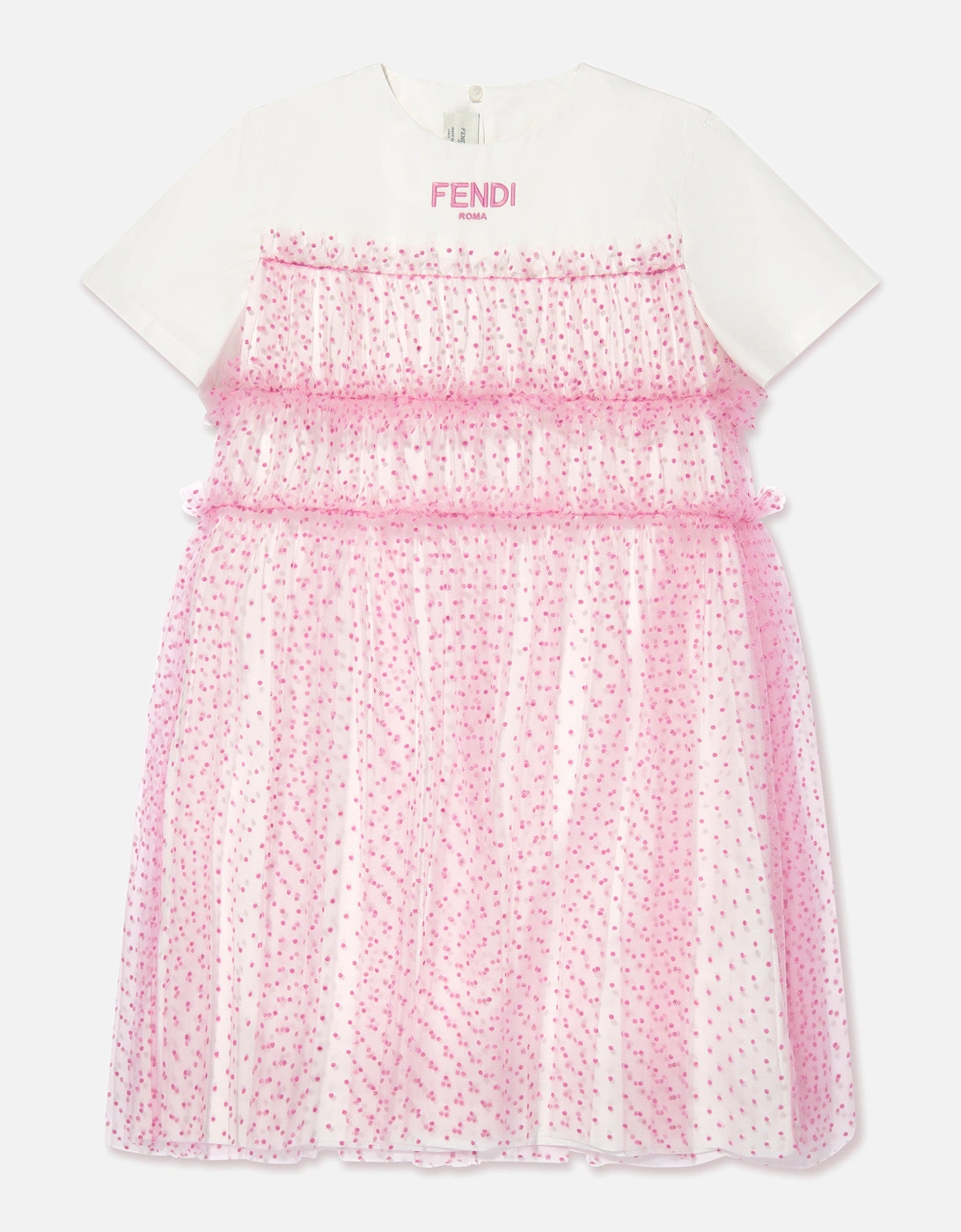 Girls Logo Tulle Dress in Pink, 5 of 4
