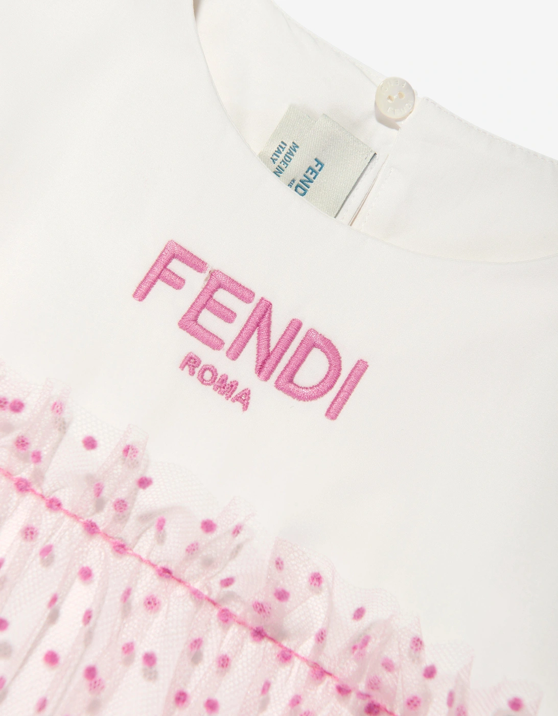 Girls Logo Tulle Dress in Pink