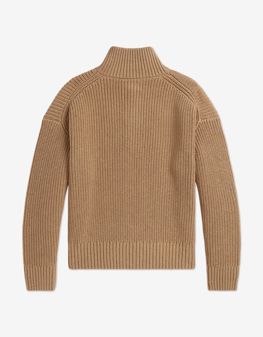 Girls Half Zip Jumper in Brown