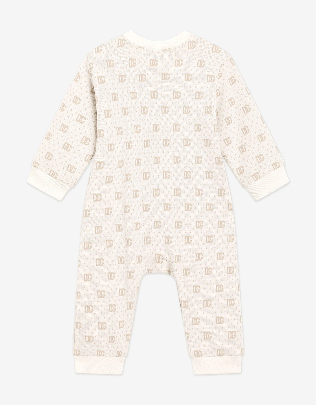 Baby DG Jacquard Romper Set in Ivory