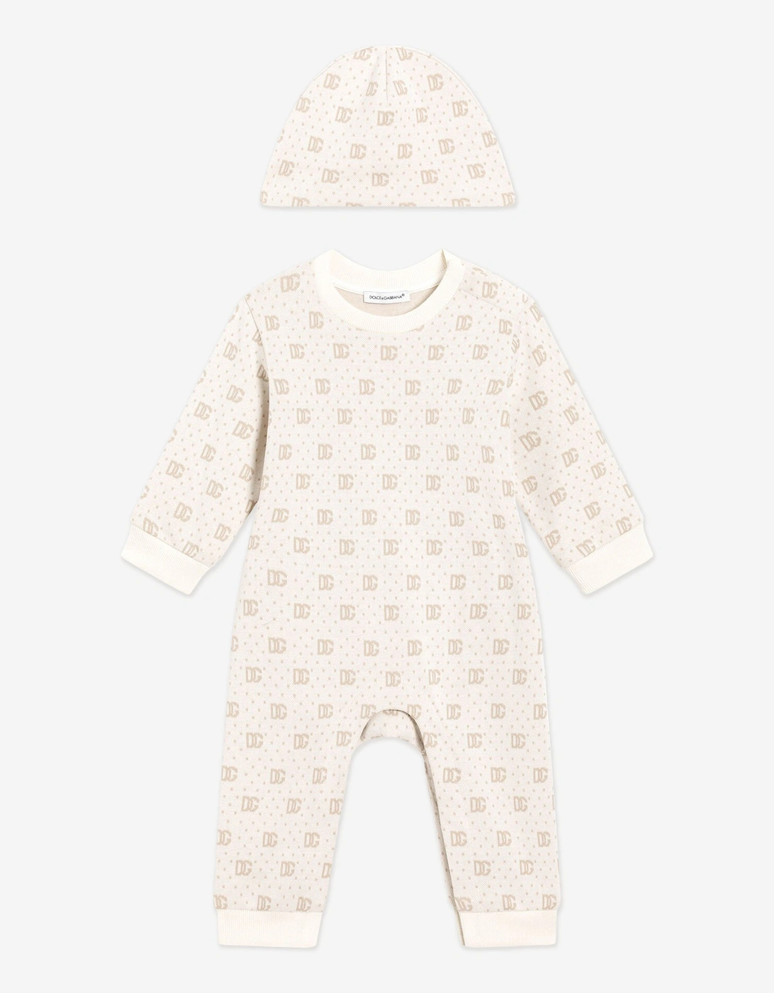 Baby DG Jacquard Romper Set in Ivory, 5 of 4