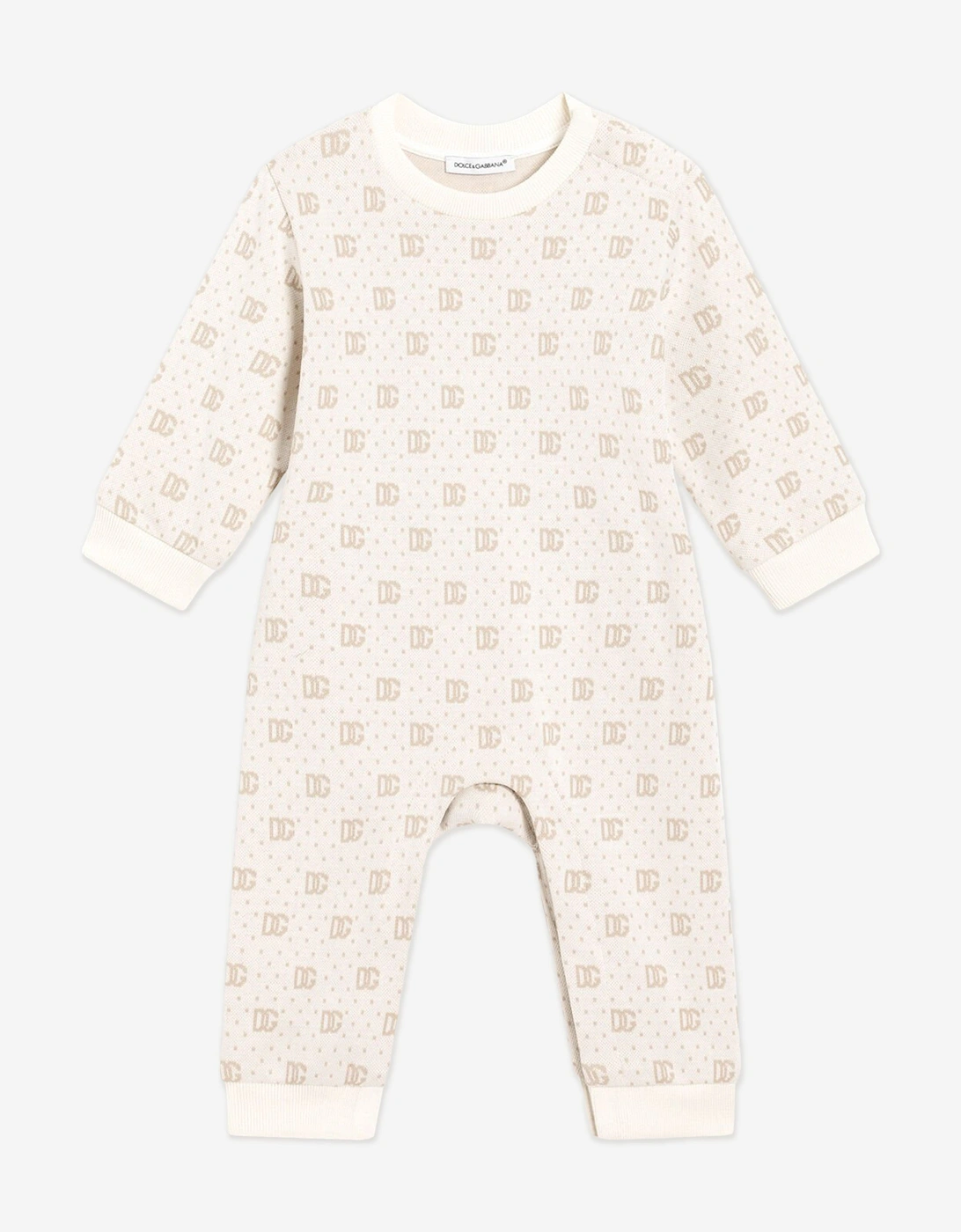 Baby DG Jacquard Romper Set in Ivory