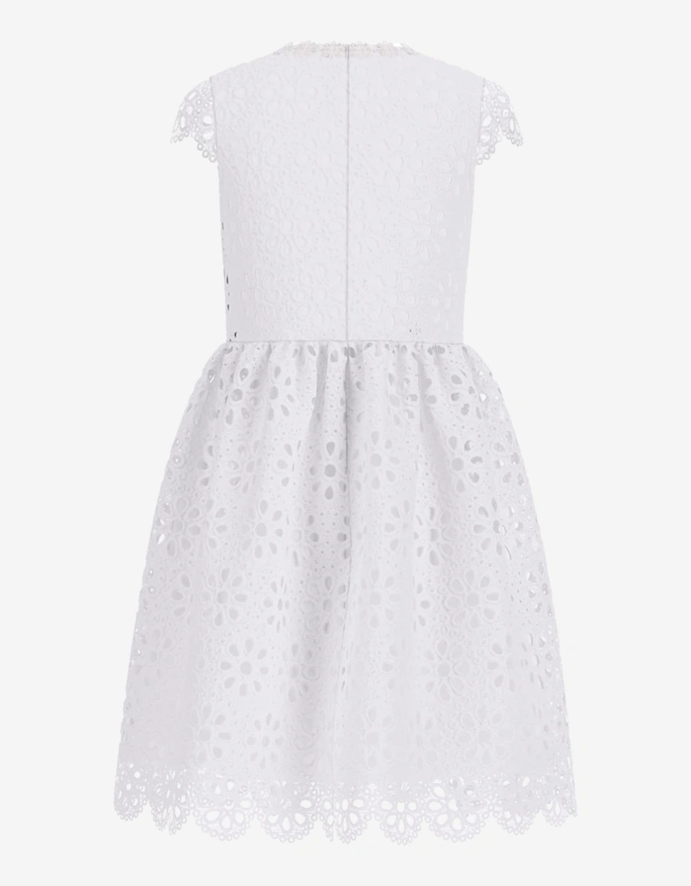 Girls Lace Dress in White