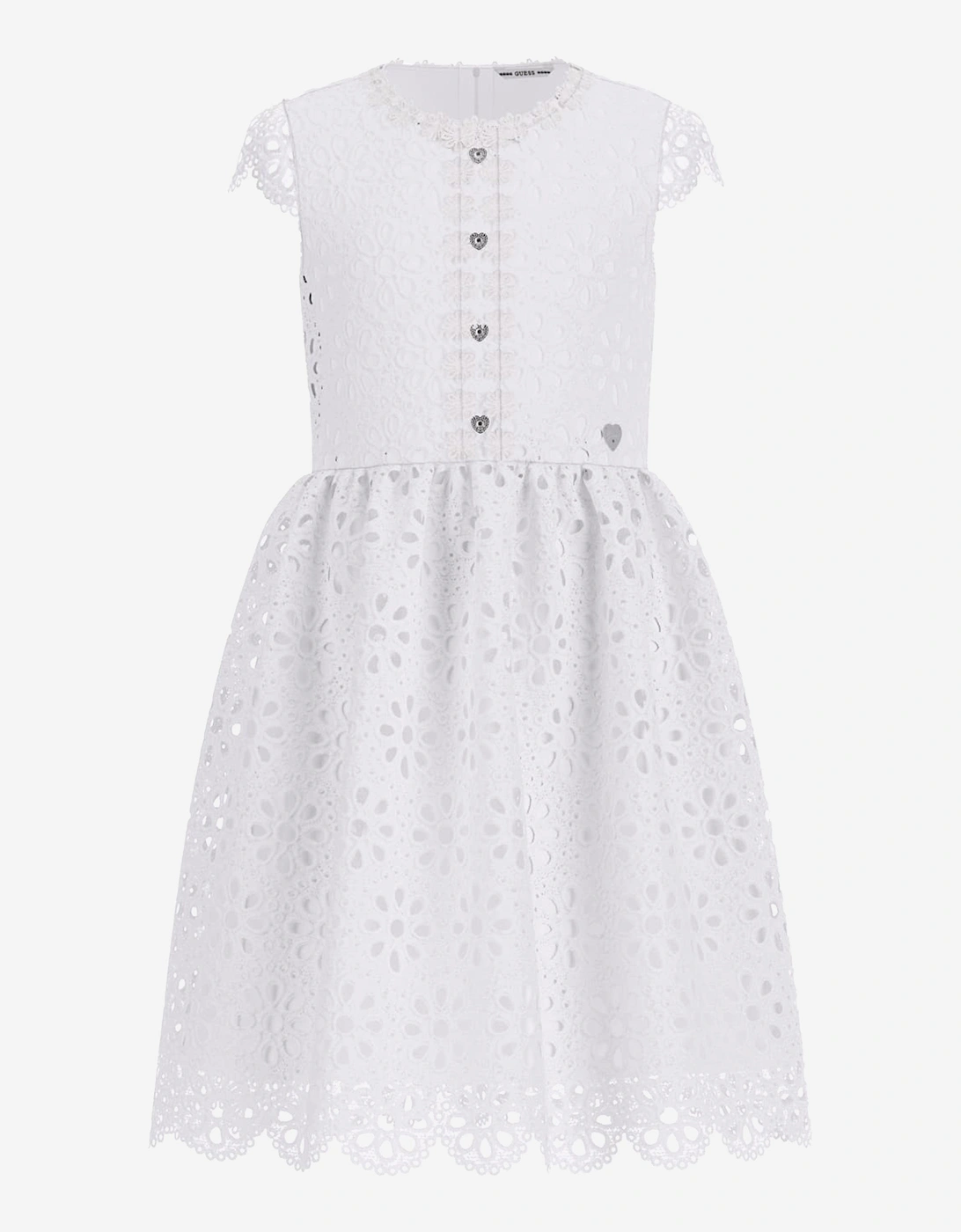 Girls Lace Dress in White, 5 of 4