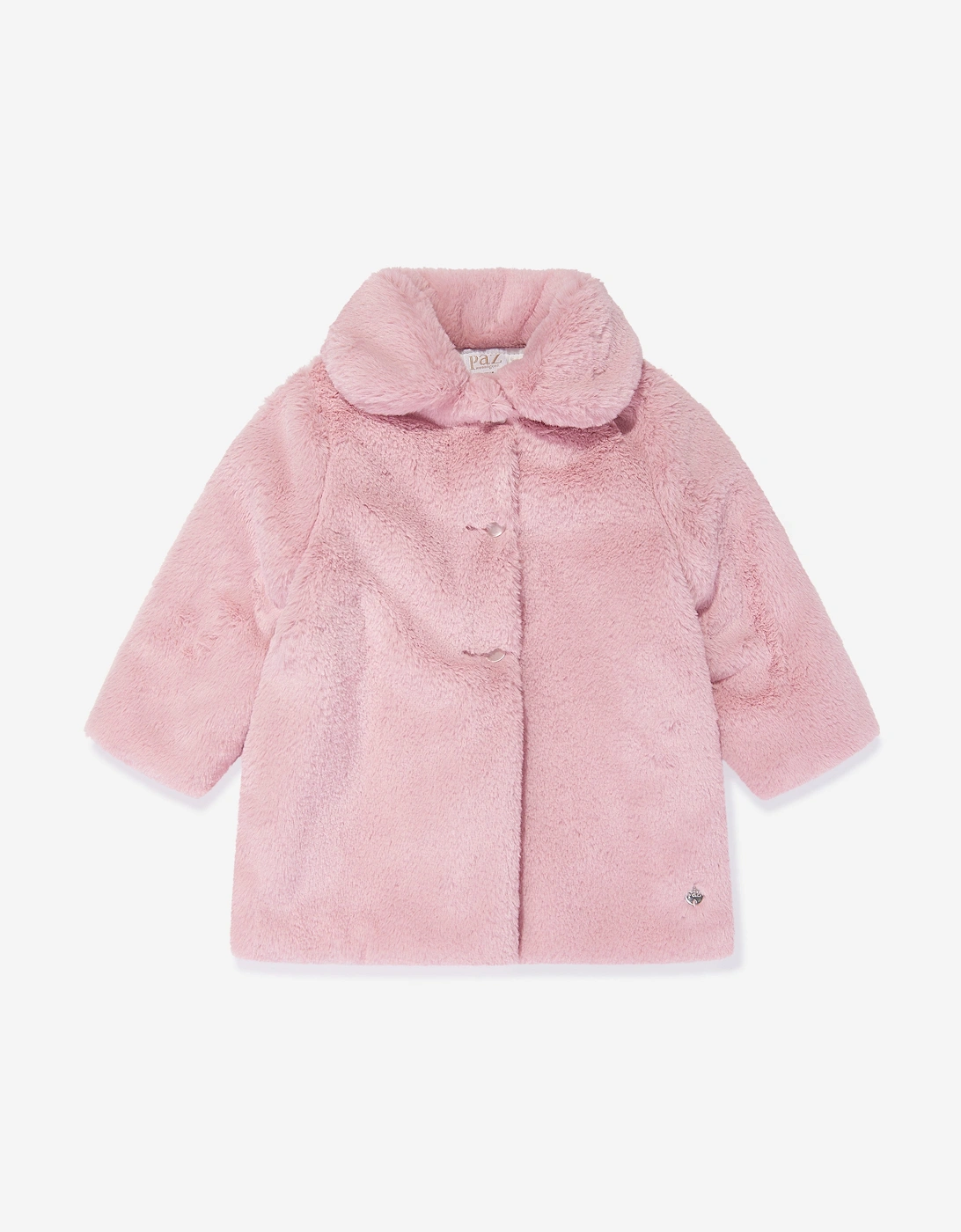 Girls Faux Fur Coat in Pink, 5 of 4