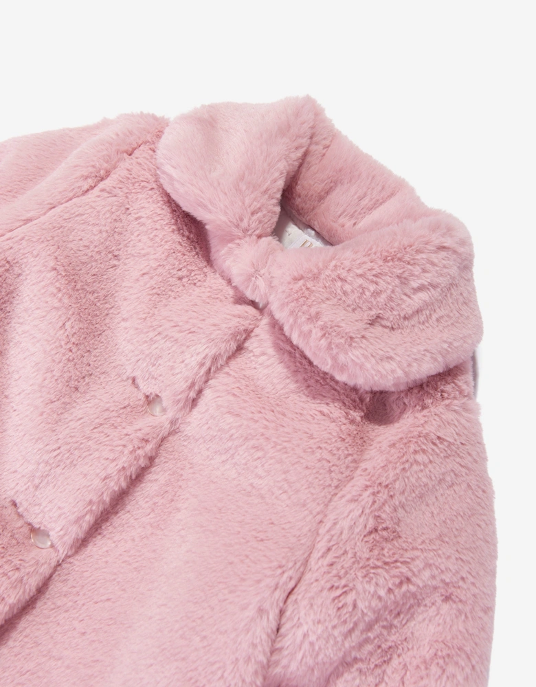 Girls Faux Fur Coat in Pink