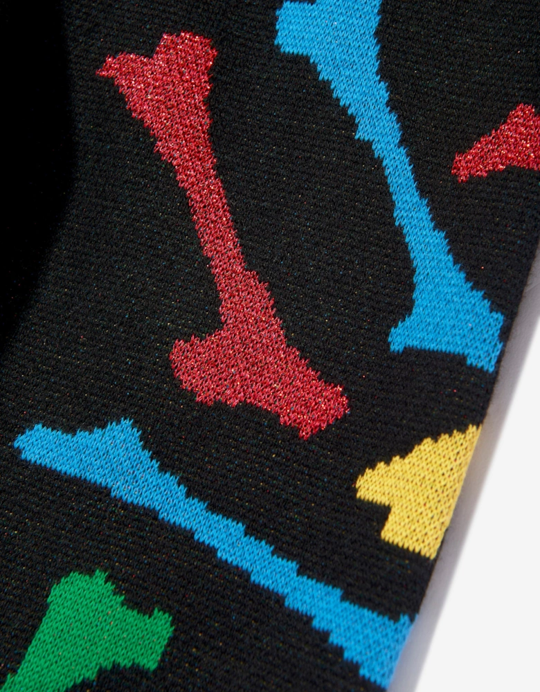 Kids Bones Stacked Joggers in Black