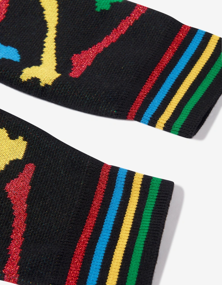 Kids Bones Stacked Joggers in Black