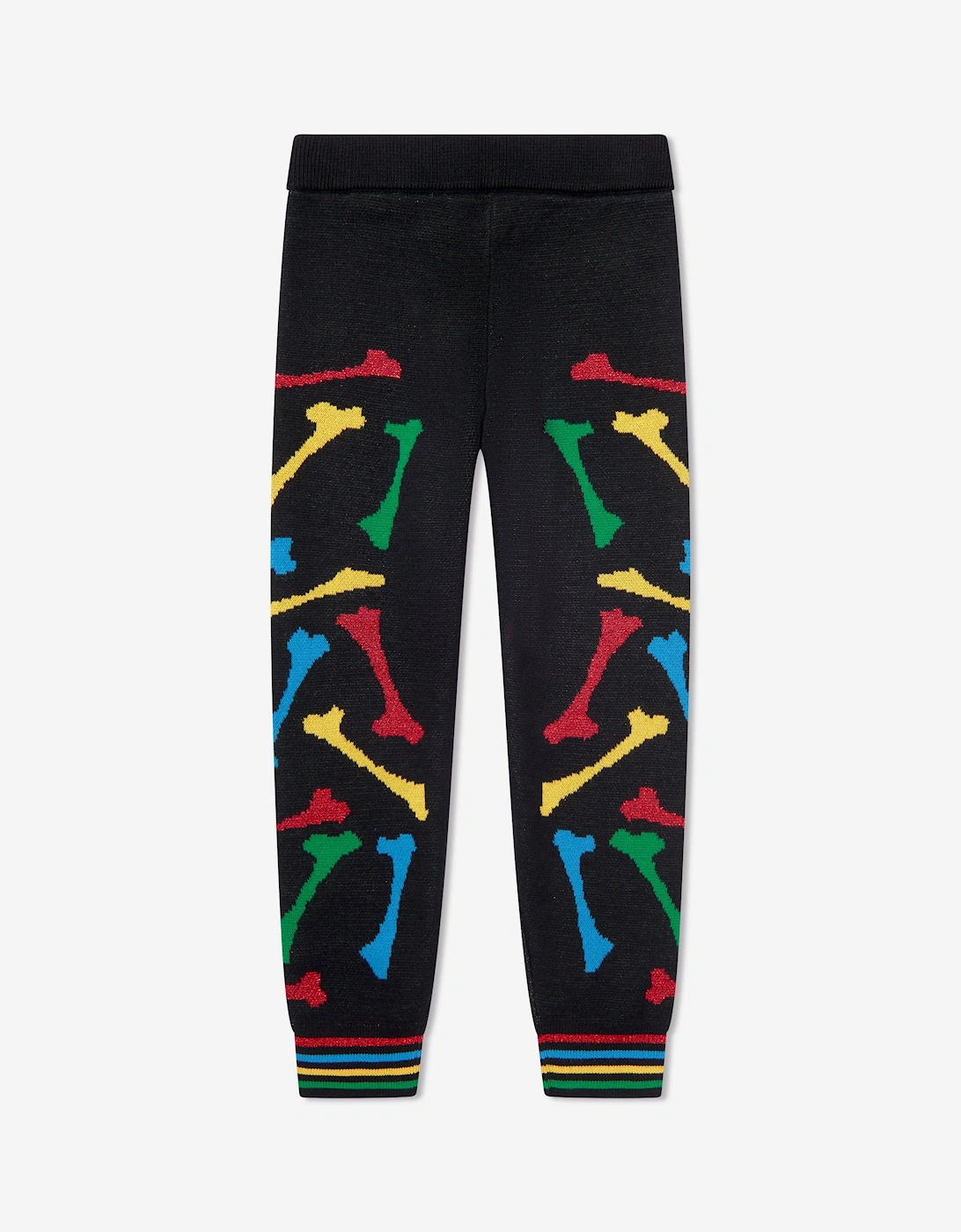 Kids Bones Stacked Joggers in Black