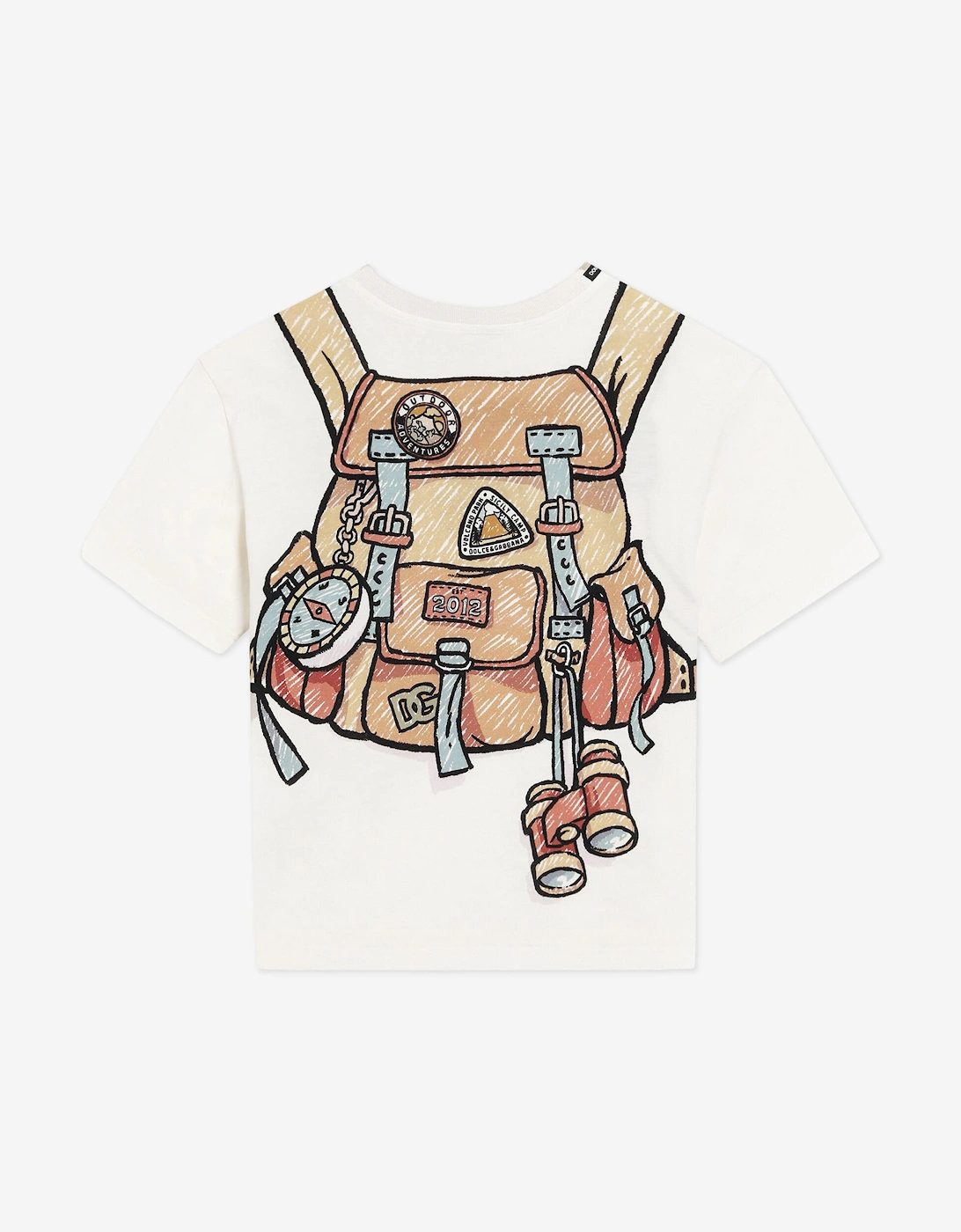 Boys Backpack Print Explorer T-Shirt in Ivory