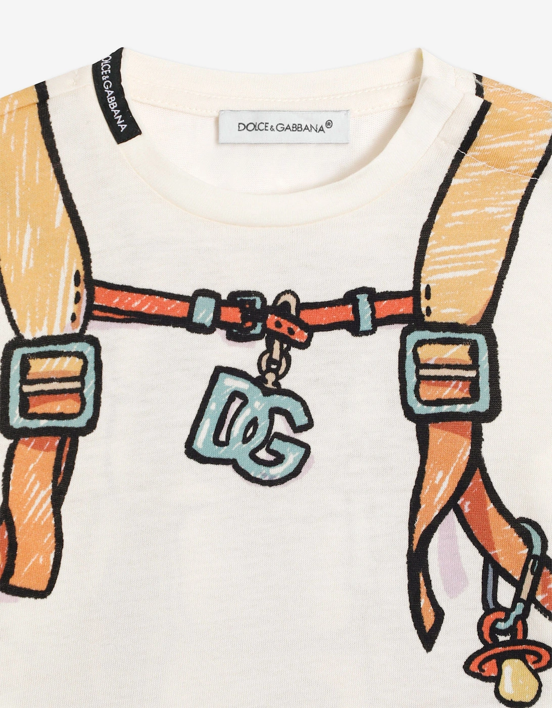 Baby Boys Backpack Print T-Shirt in Ivory