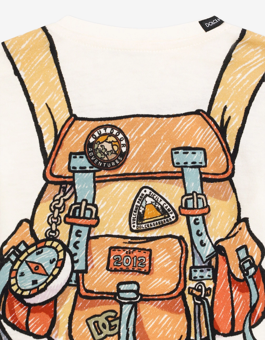 Baby Boys Backpack Print T-Shirt in Ivory