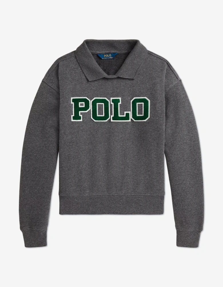 Girls Polo Sweatshirt in Grey