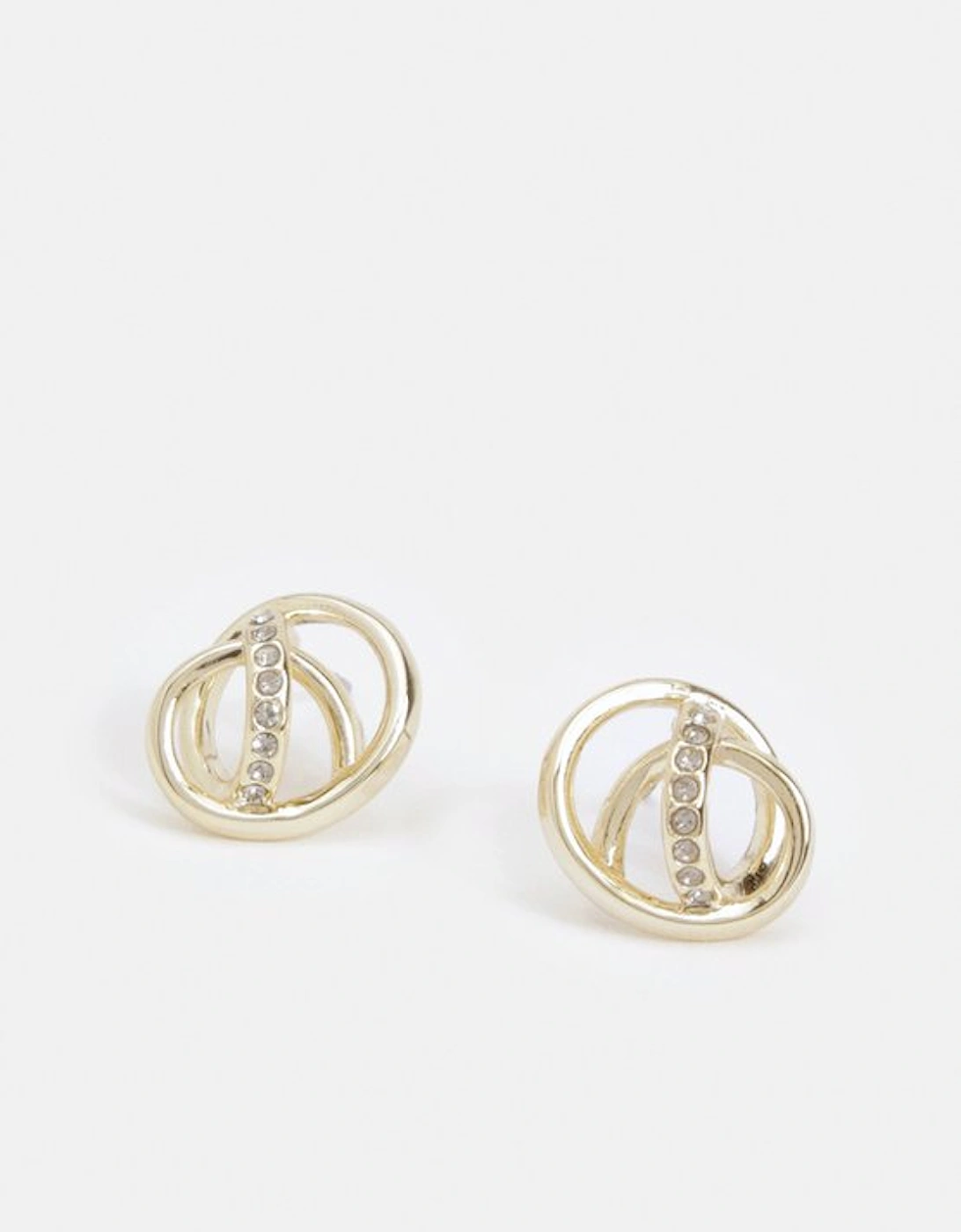 Crystal Ribbon Stud Earrings