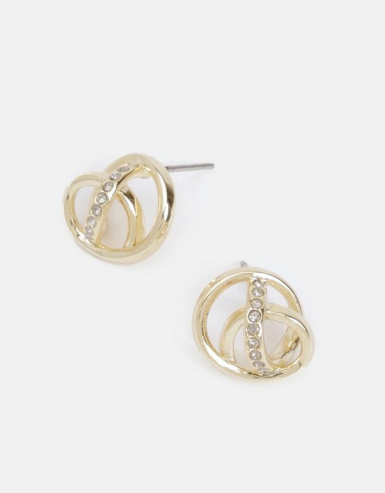 Crystal Ribbon Stud Earrings