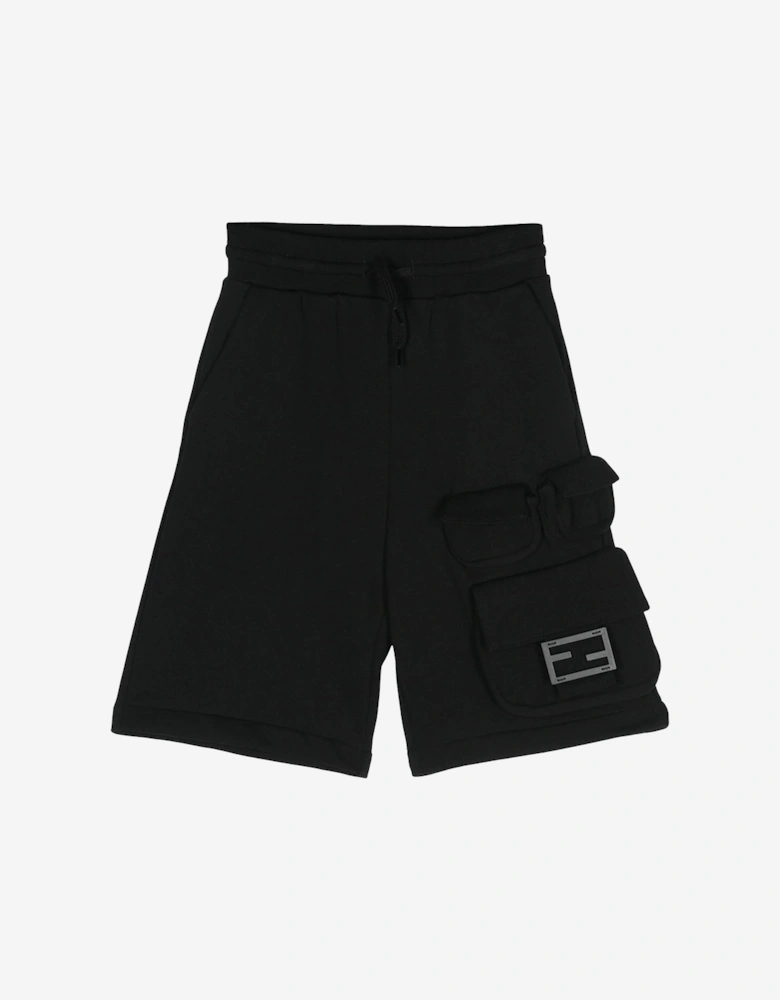Boys FF Cargo Shorts in Black