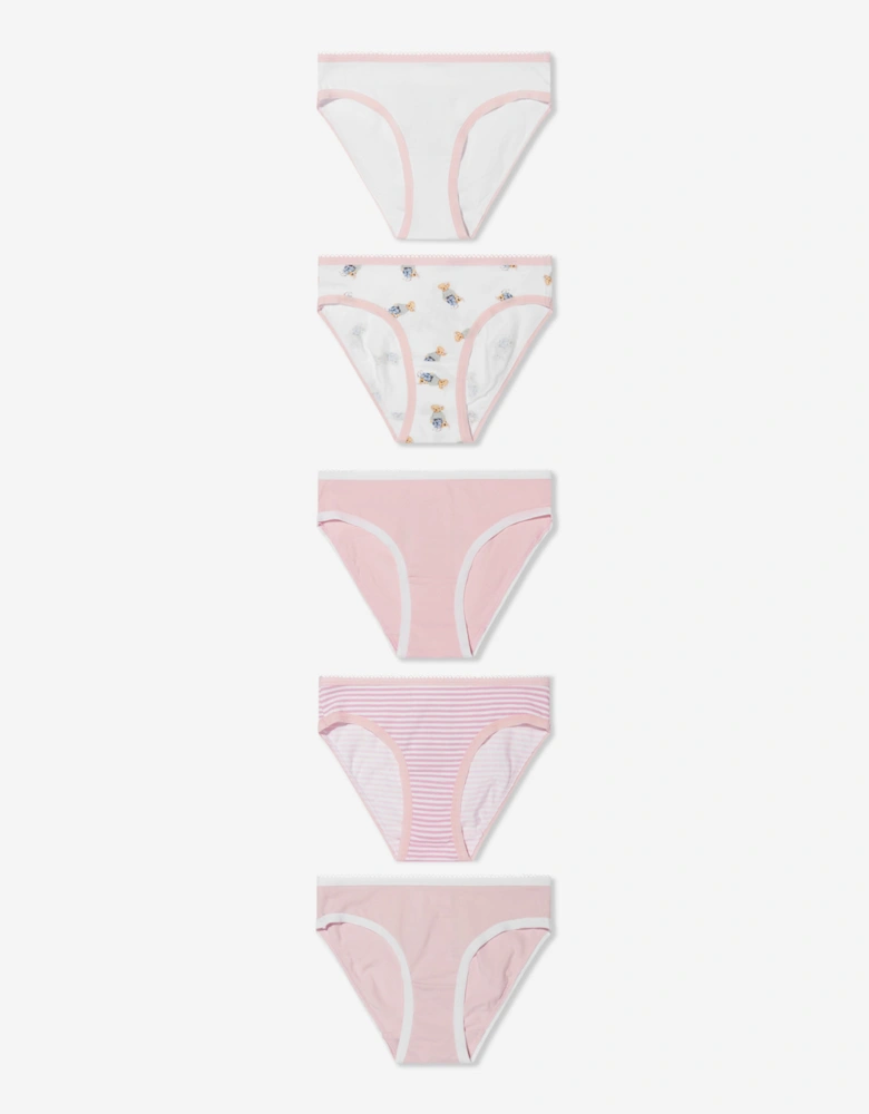 Girls 5 Pack Bikini Brief Set in Multicolour
