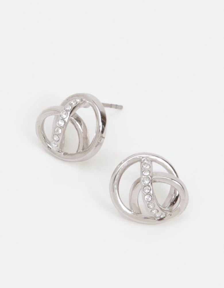 Crystal Ribbon Stud Earrings