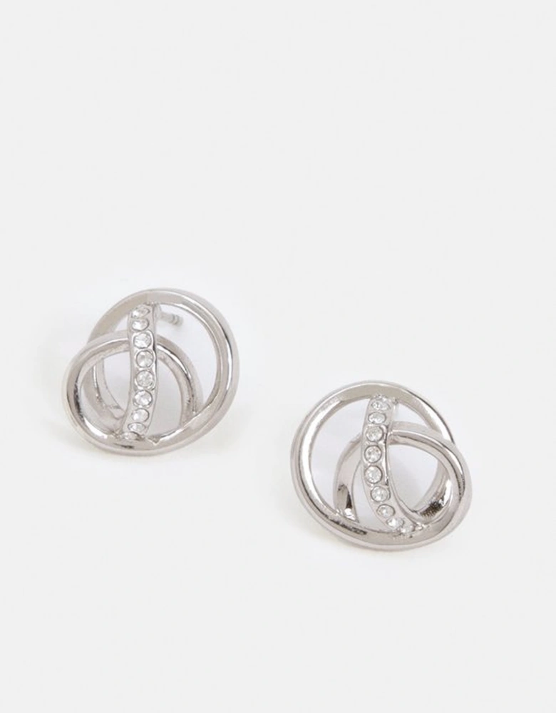 Crystal Ribbon Stud Earrings