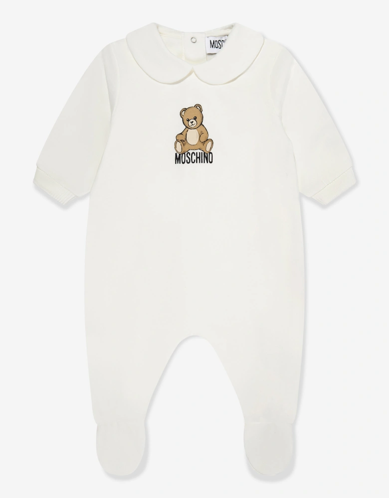 Baby Teddy Bear Babygrow Set in Ivory