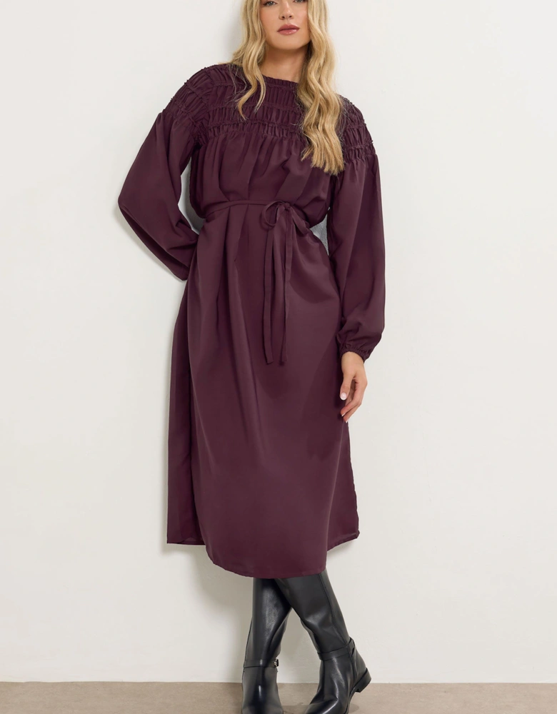 Tall Shirred Midi Dress