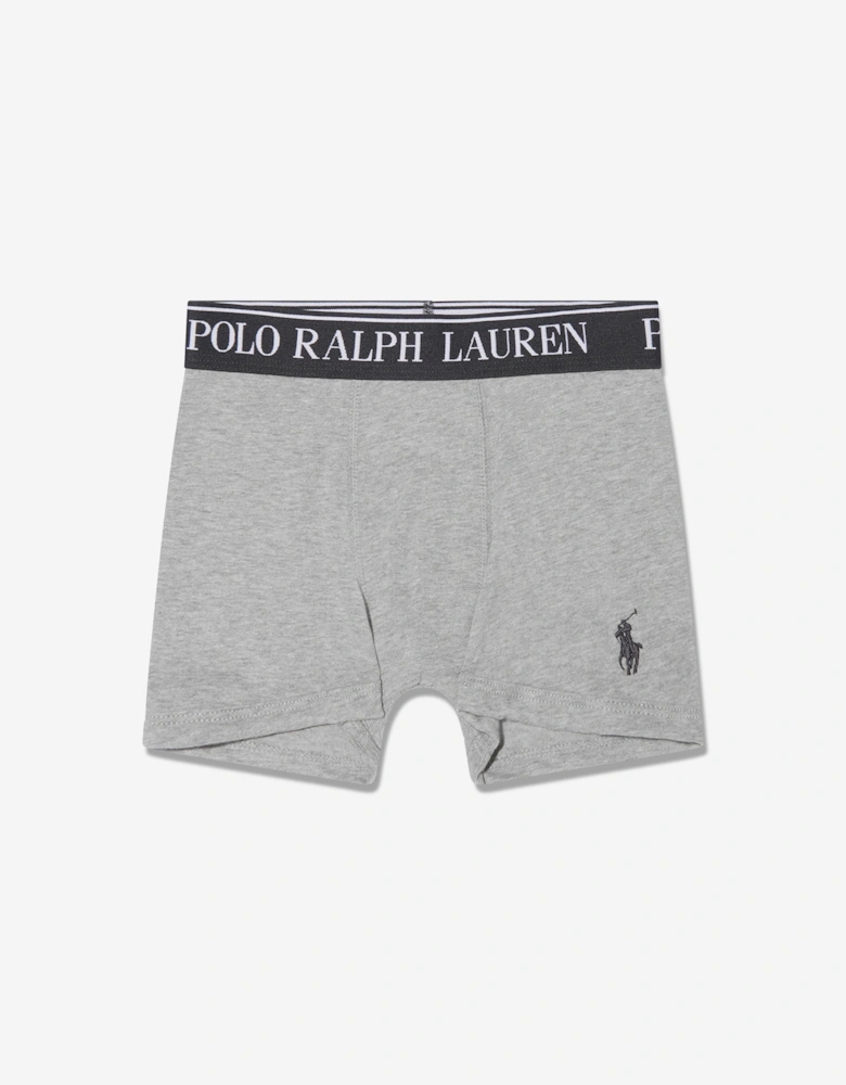 Boys Cotton Stretch 3 Pack Boxer Shorts Set in Grey