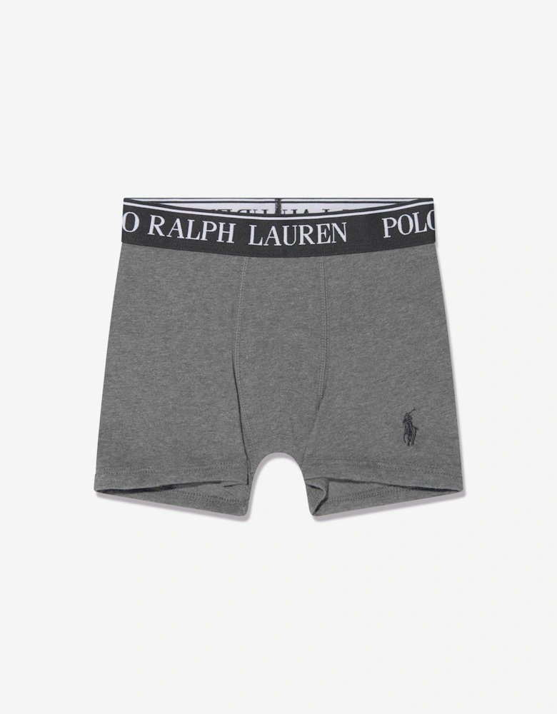 Boys Cotton Stretch 3 Pack Boxer Shorts Set in Grey