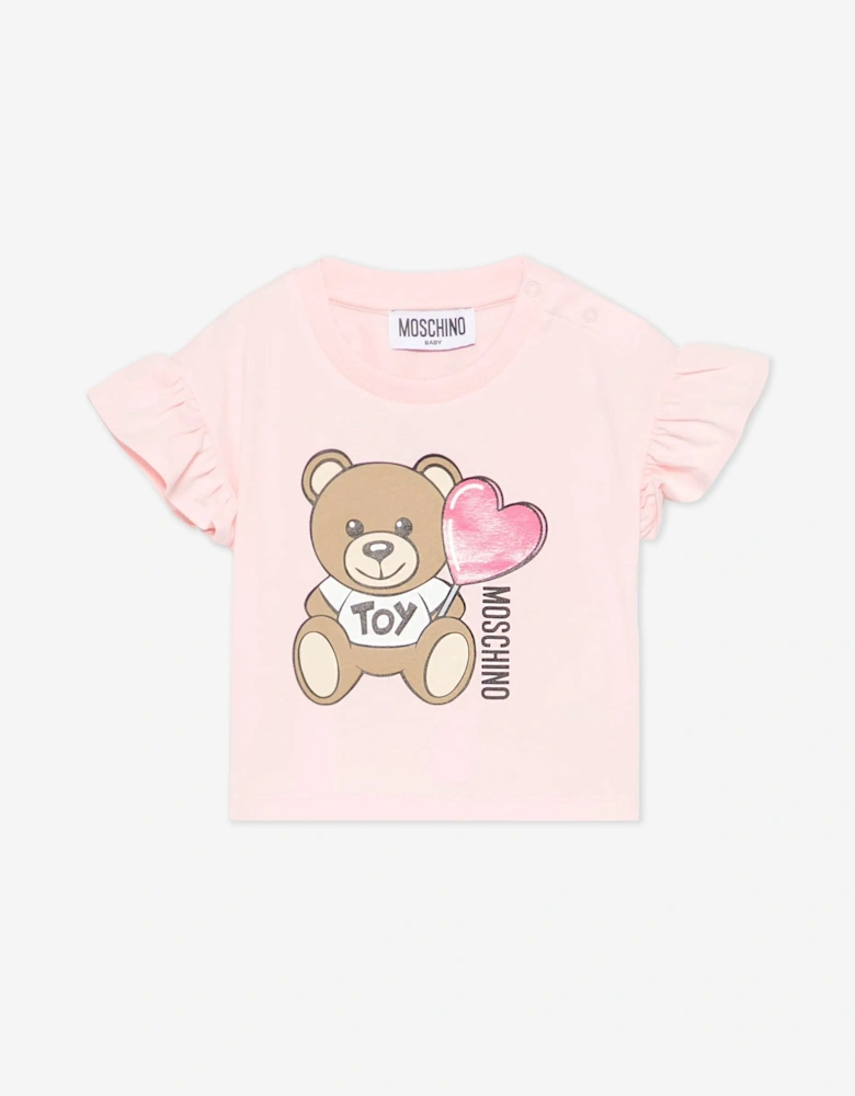 Baby Girls Teddy Bear T-Shirt in Pink