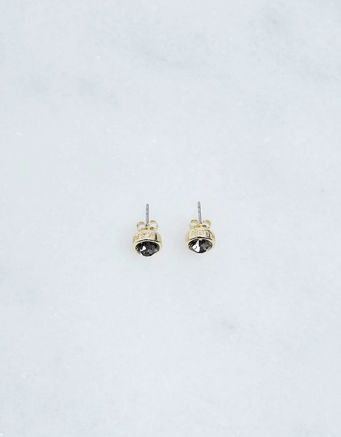 14kt Gold Plated Hand Set European Crystal Solitaire Stud Earrings