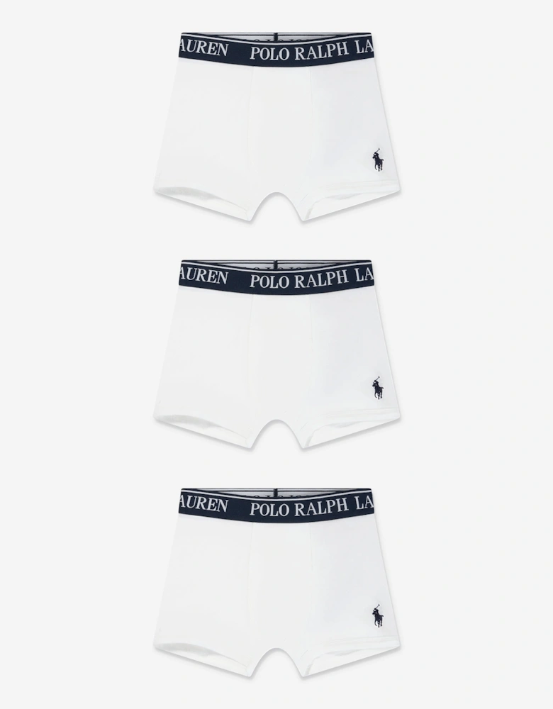 Boys 3 Pack Boxer Shorts Set in White