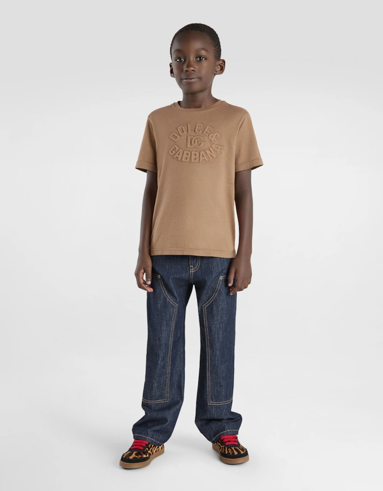 Boys Logo T-Shirt in Brown