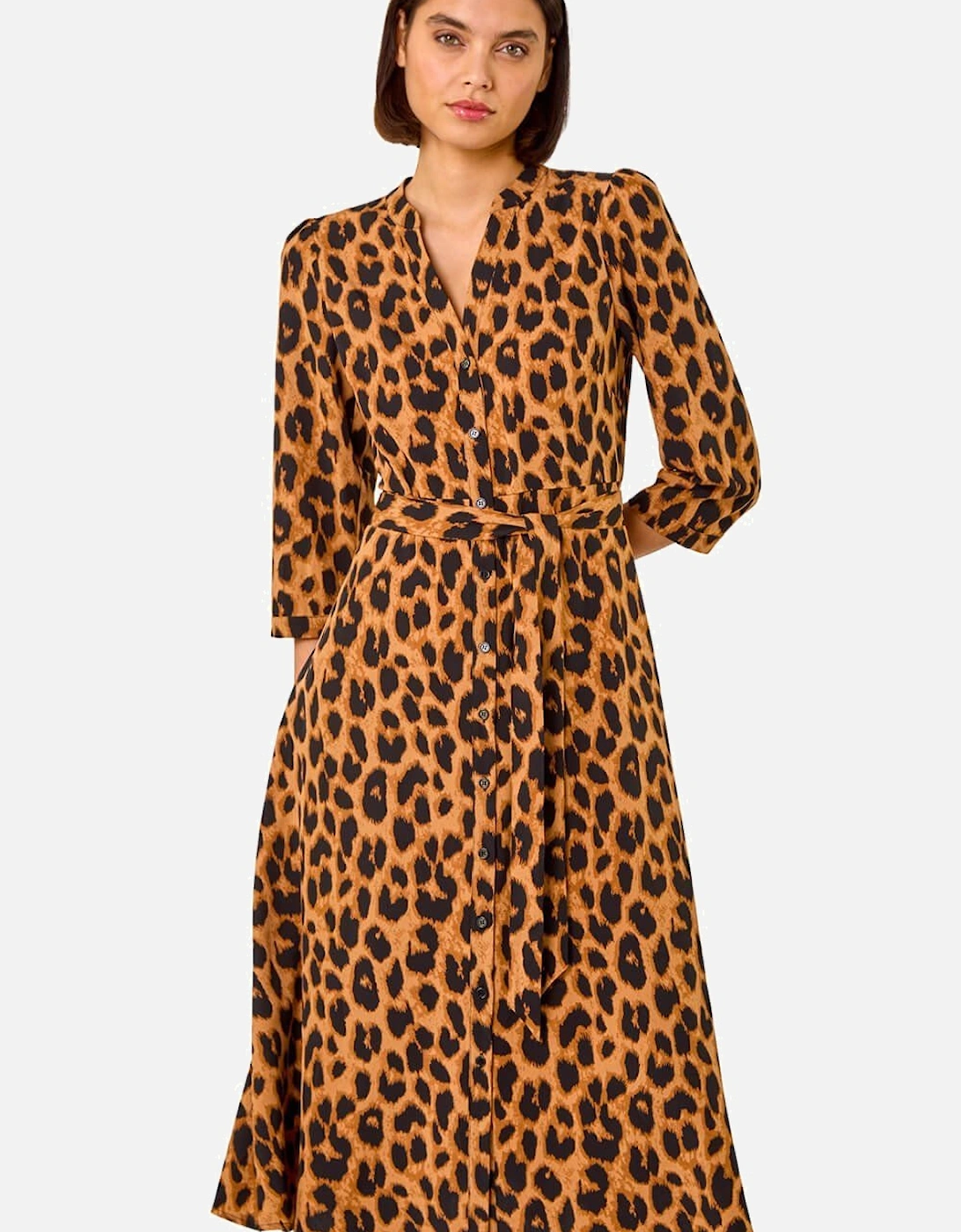 Animal Print Midi Shirt Dress, 2 of 1
