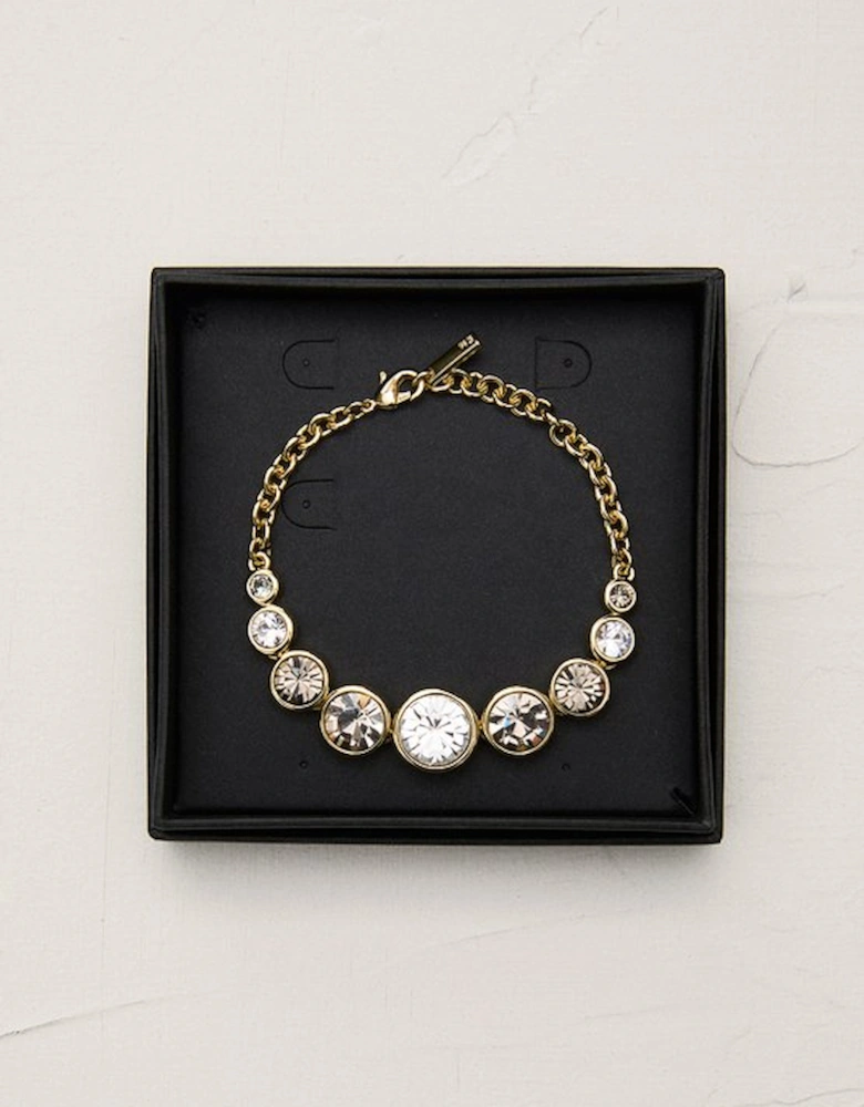 14kt Gold Plated Crystal Teardrop Bracelet