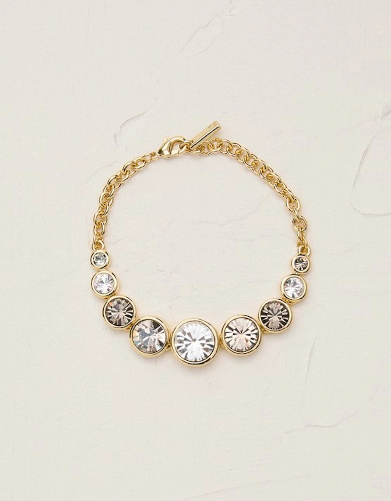 14kt Gold Plated Crystal Teardrop Bracelet