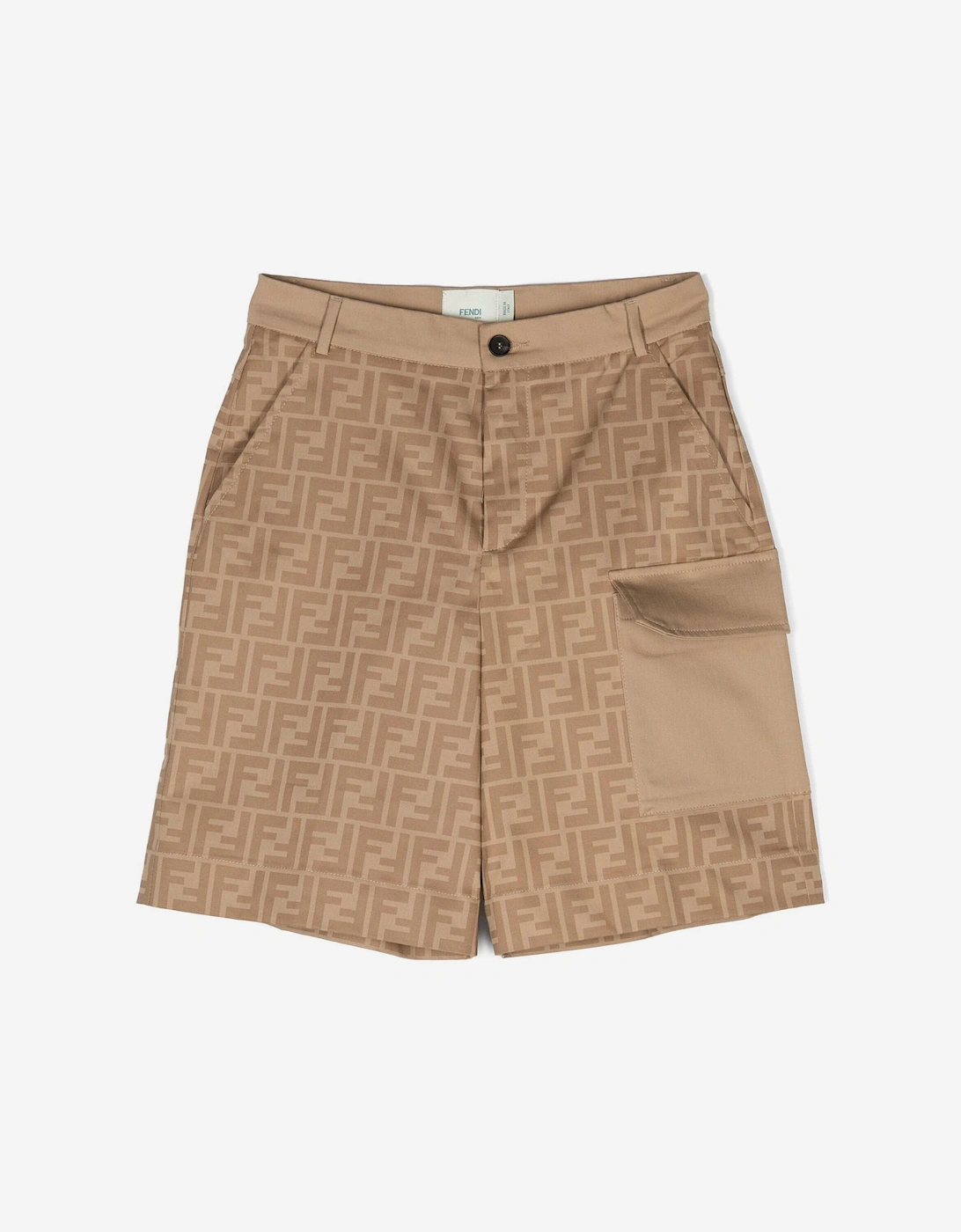 Boys FF Logo Shorts in Beige, 5 of 4