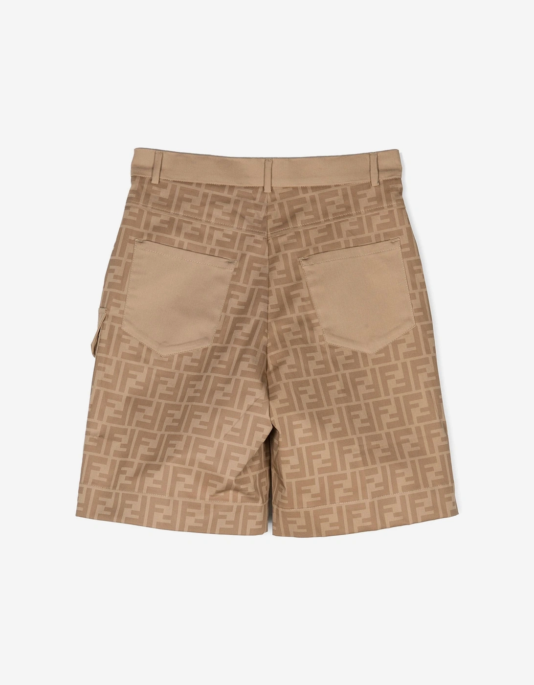 Boys FF Logo Shorts in Beige