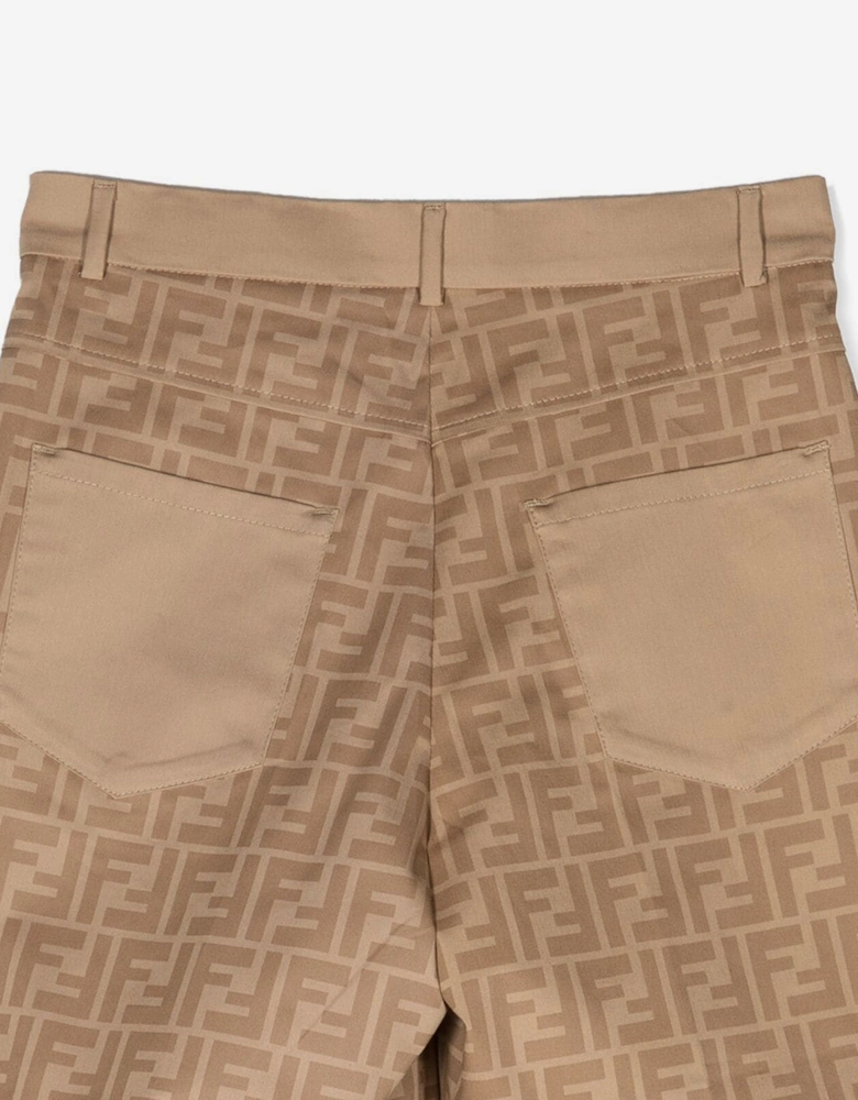 Boys FF Logo Shorts in Beige