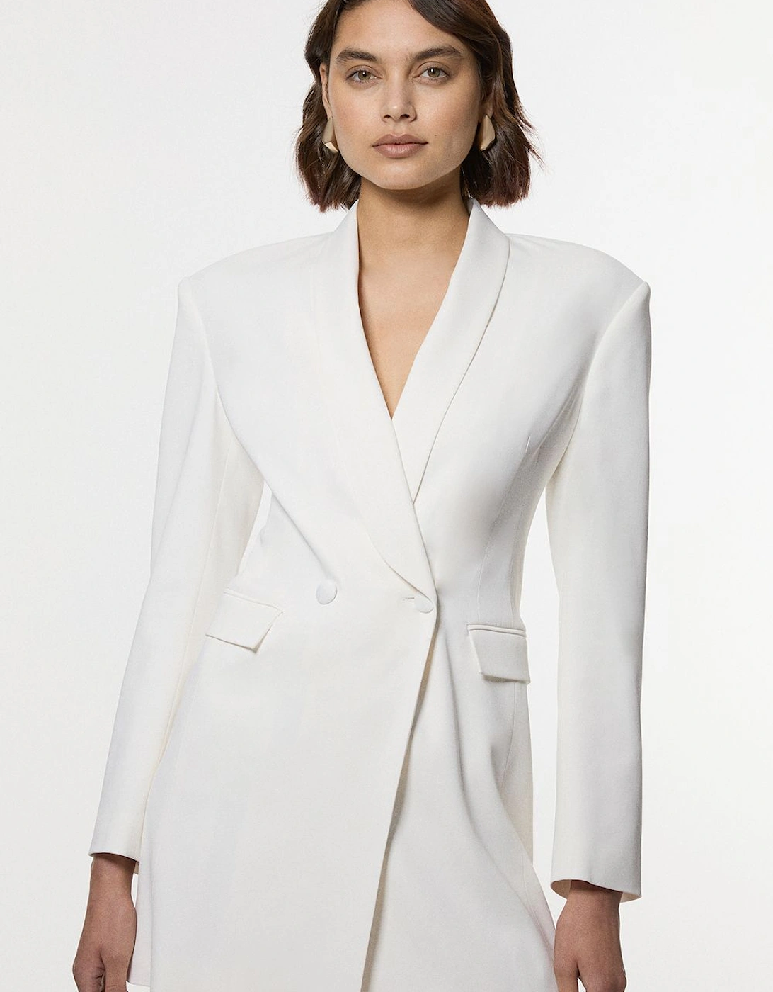Tall Polished Tailored Double Breasted Sinch Detail Blazer Mini Dress, 2 of 1