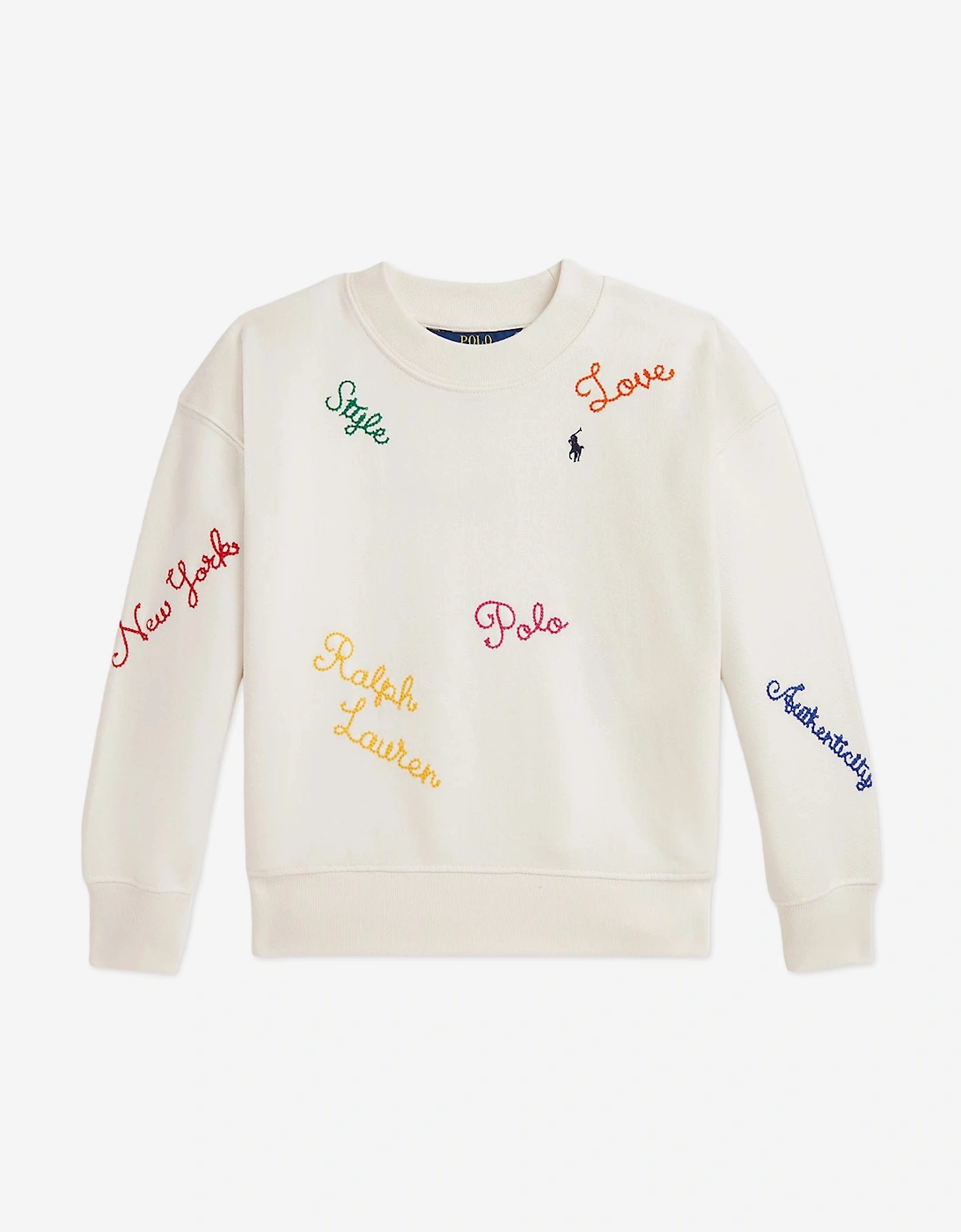 Girls Embroidered Sweatshirt in White, 5 of 4