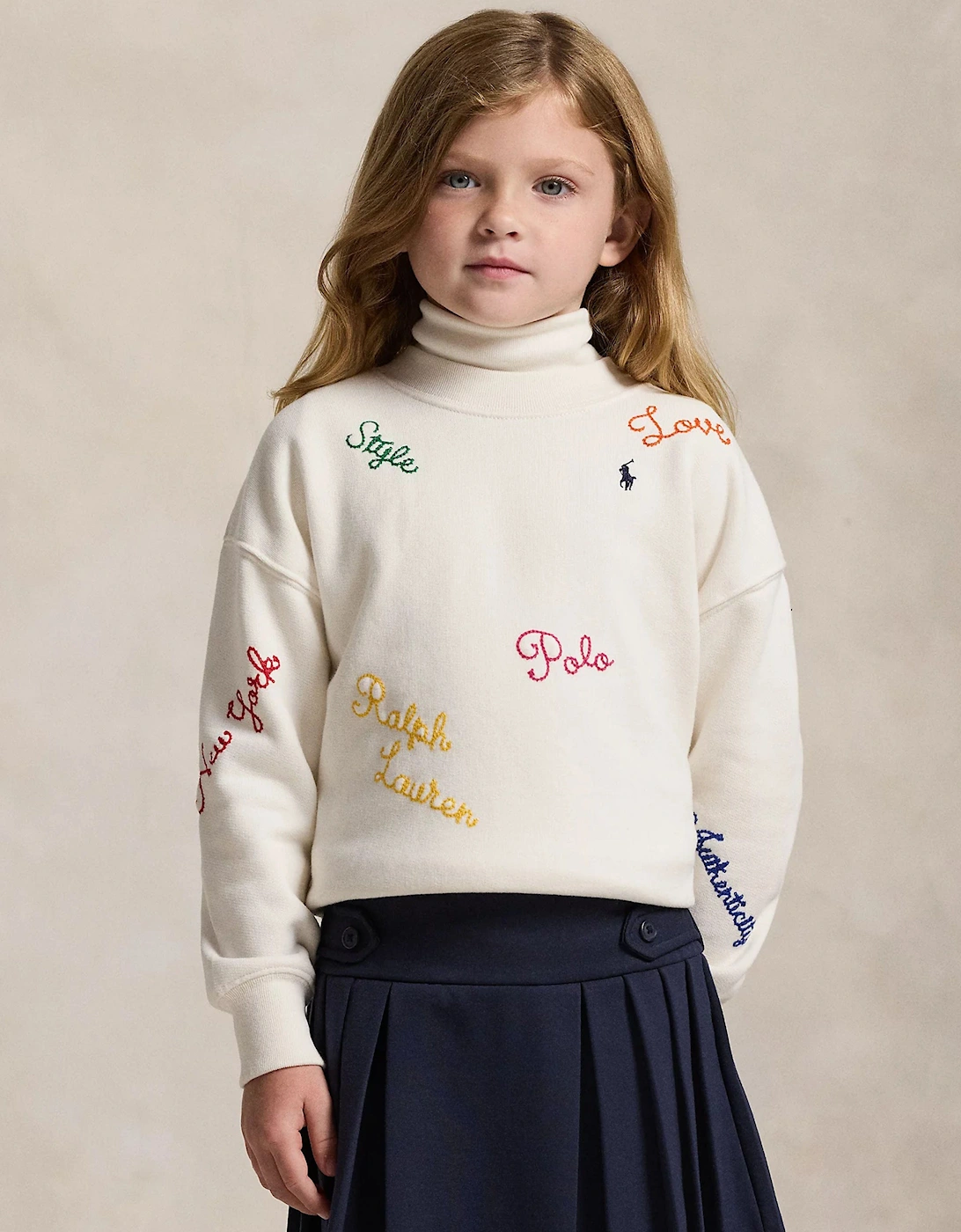 Girls Embroidered Sweatshirt in White