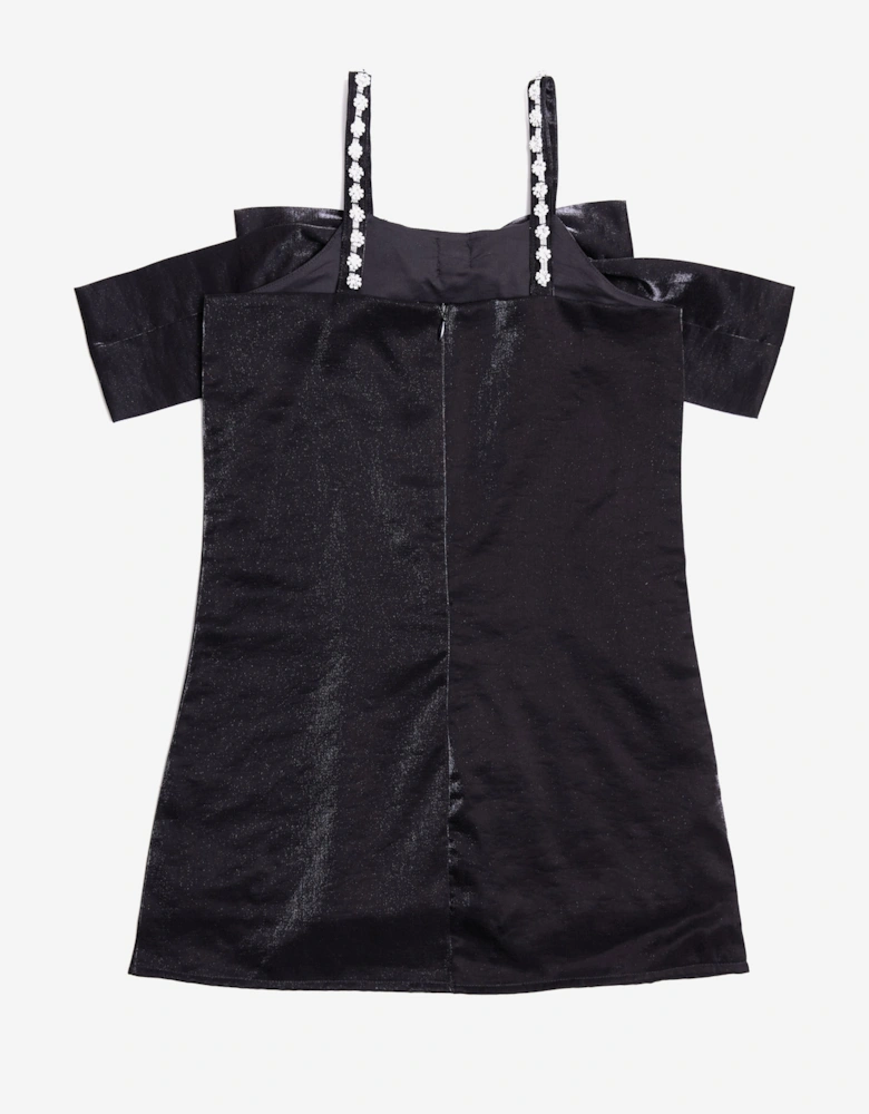 BCBG Girls Jewel Strap Taffeta Dress in Black