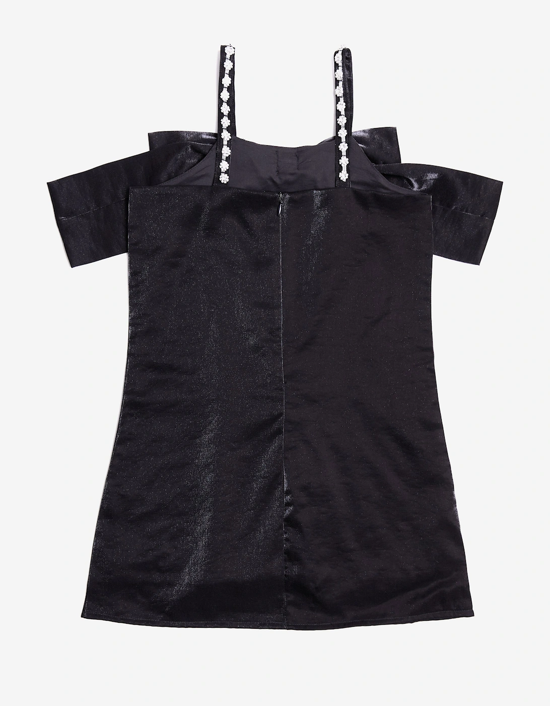 BCBG Girls Jewel Strap Taffeta Dress in Black